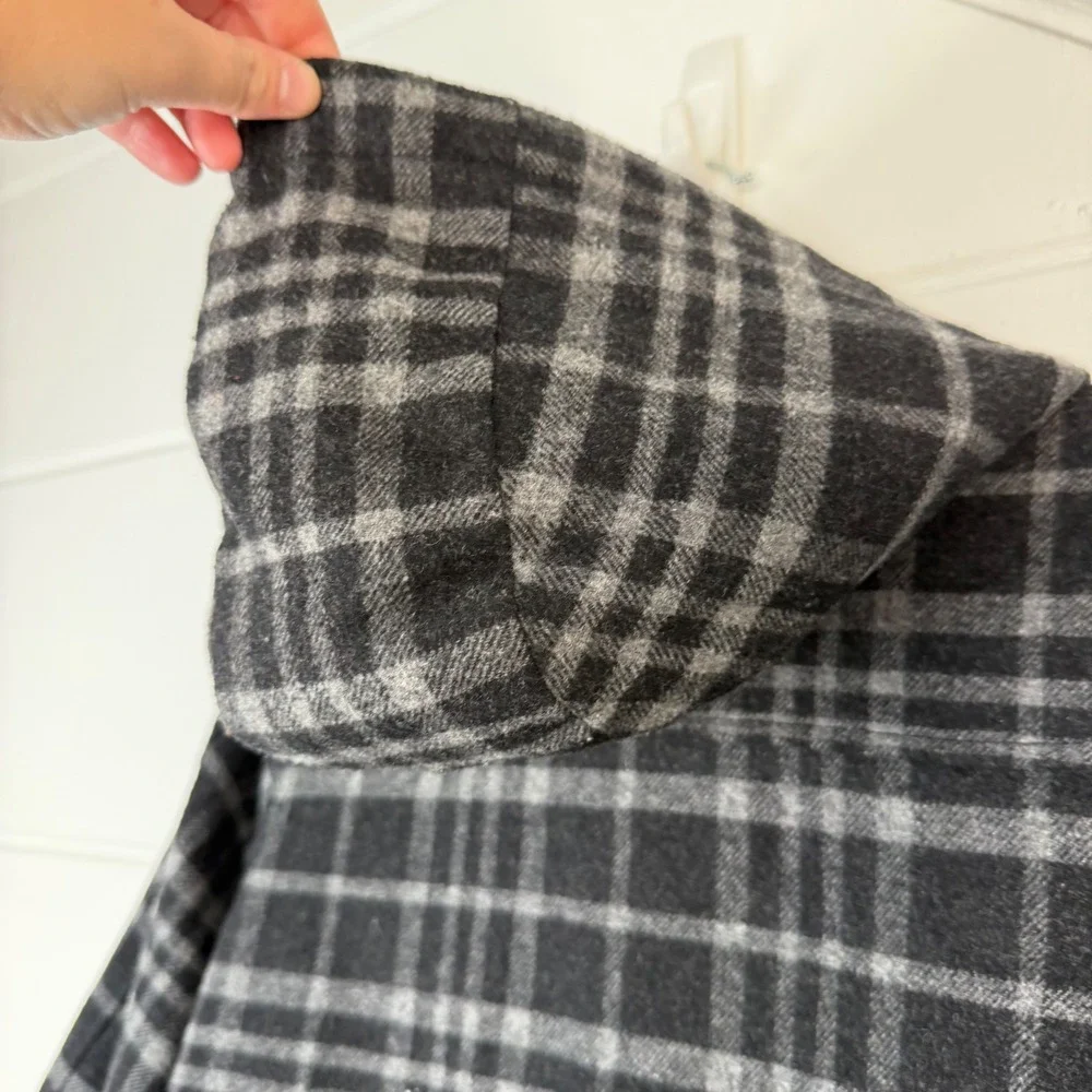 Janie and Jack Size 6 Classic Style Plaid Wool Blend Pea Coat